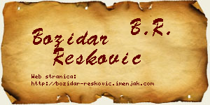 Božidar Resković vizit kartica